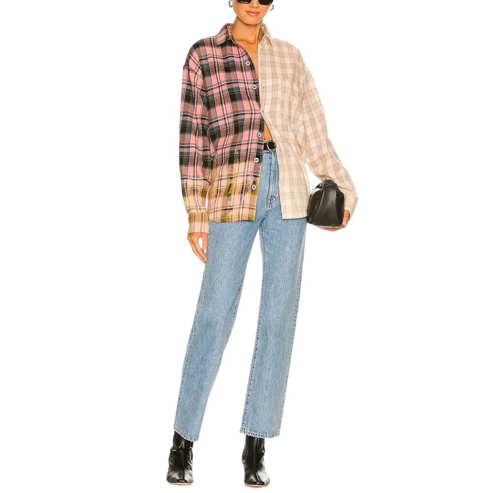 LA DETRESSE Scorpio Flannel plaid colorblock button down up shirt Size M NEW - Picture 9 of 9